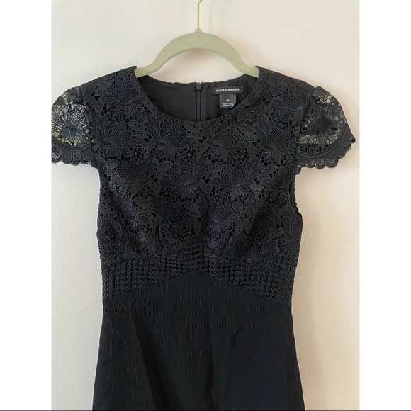 Club Monaco Black dress with lace capped sleeves - Picture 5 of 8